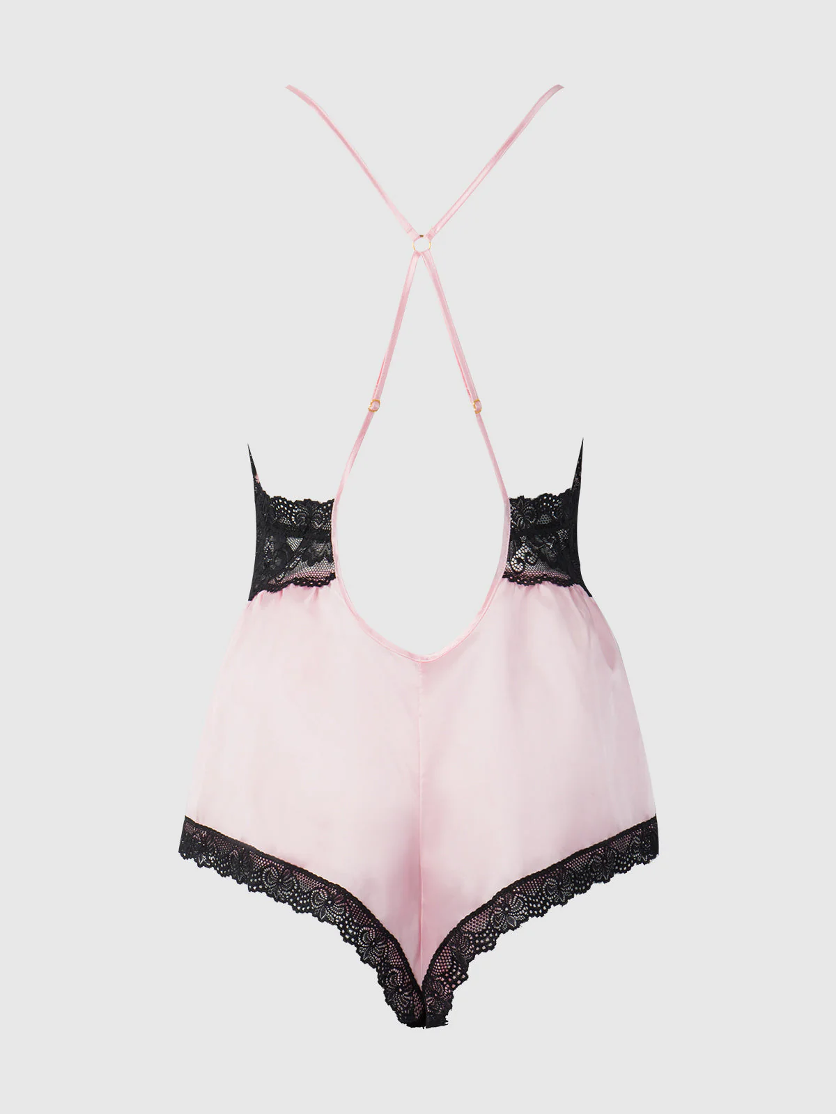 Elisa Satin & Lace Racerback Sleep Romper - Image 10
