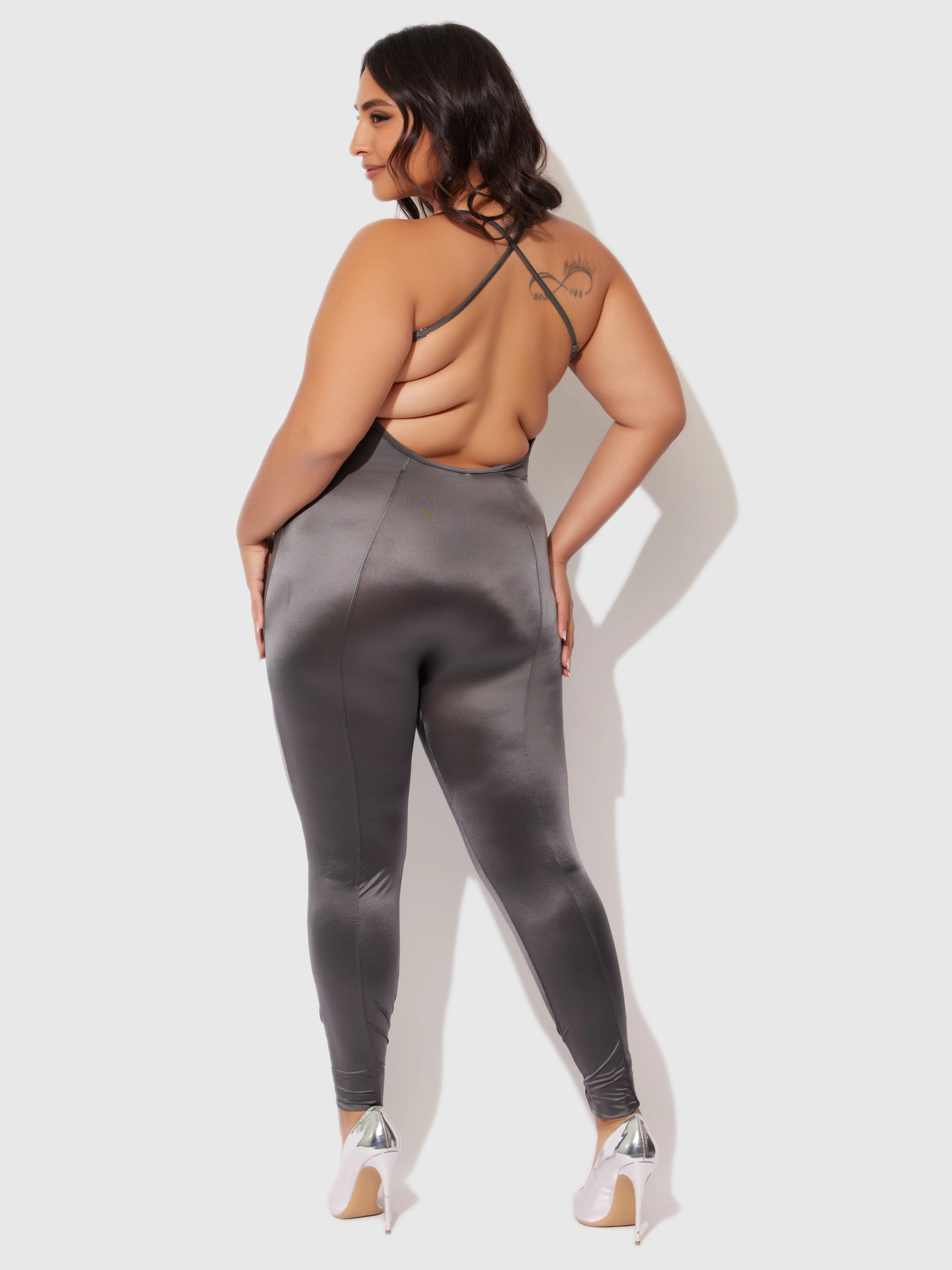 Neev Oil Slick Twist Halter Catsuit - Image 6